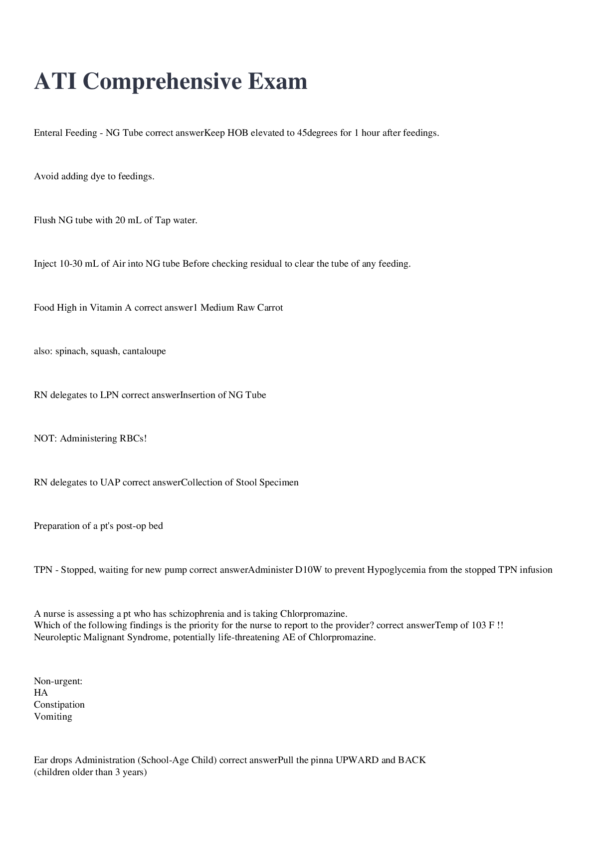 Preview image for ATI Comprehensive Exam 2022/2023 with 100% correct answers